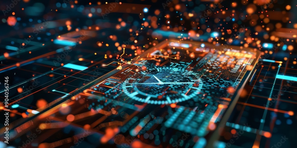 A digital transformation concept with a digital clock morphing into a smartphone, symbolizing evolution A digital transformation concept with a digital clock morphing into a smartphone, symbolizing evolution