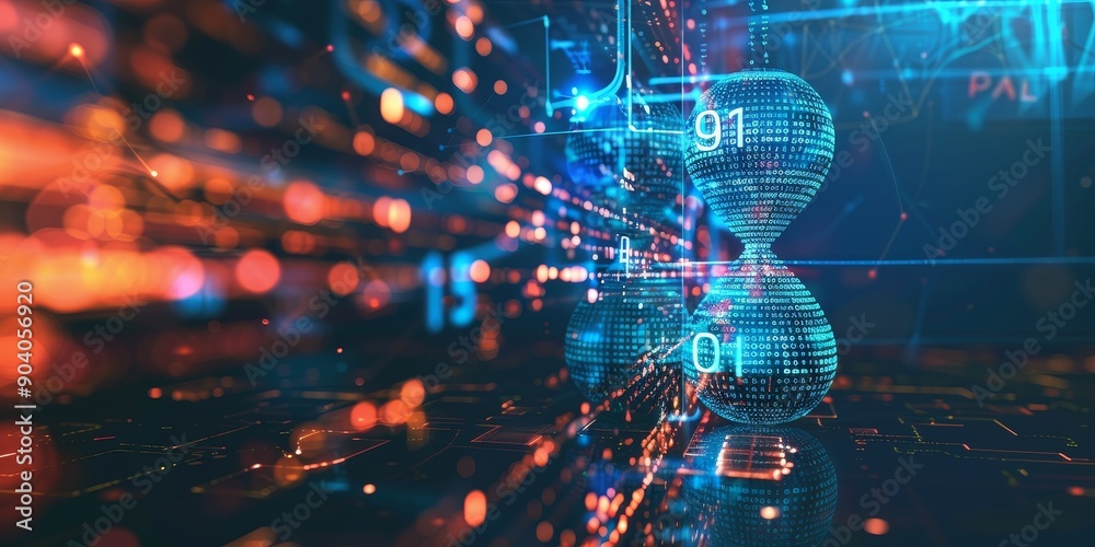 Obraz premium A digital transformation timeline with technological evolution milestones from past to future