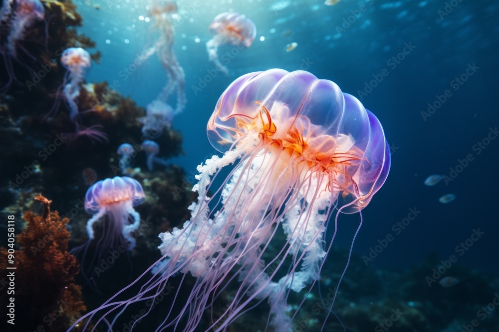 Jellyfish in ocean Jellyfish in ocean