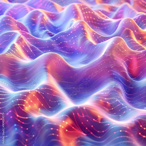 Colorful abstract waves in vibrant hues, creating a dynamic visual experience of motion and light.