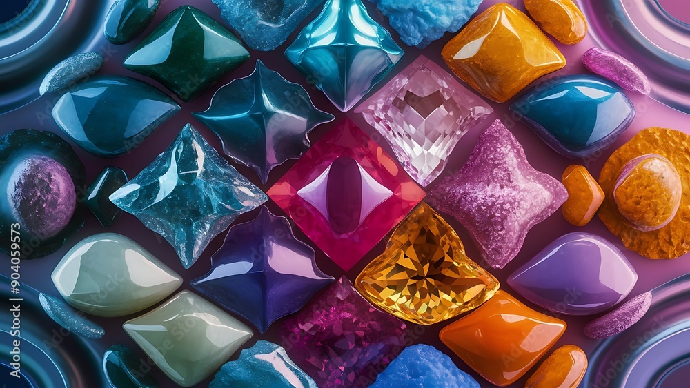 Obraz premium Hyper-detailed 3D render of rare stones with for cool background or wallpaper