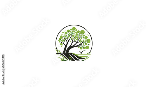 Green Park logo, Eco park vector black logo on white background
