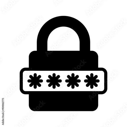 Password Security line icon color editable