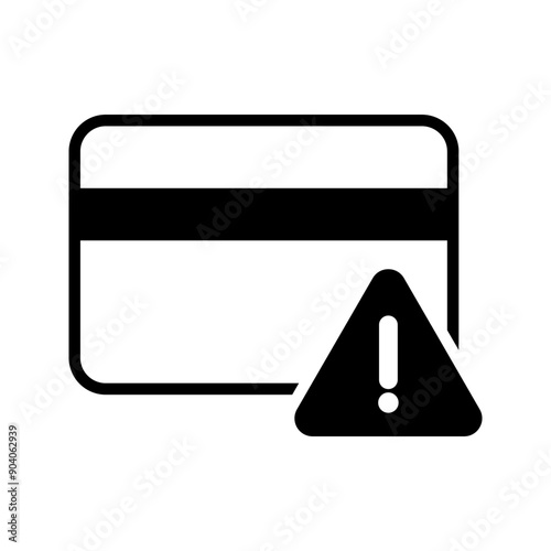 payment error, credit card with exclamation mark icon color editable