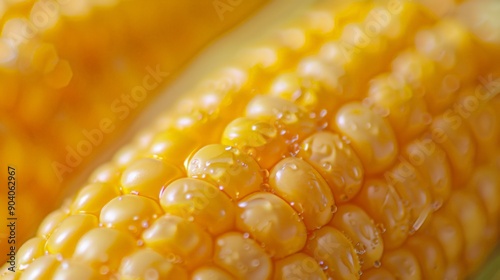 Macro photography of a corn cob in close-up.