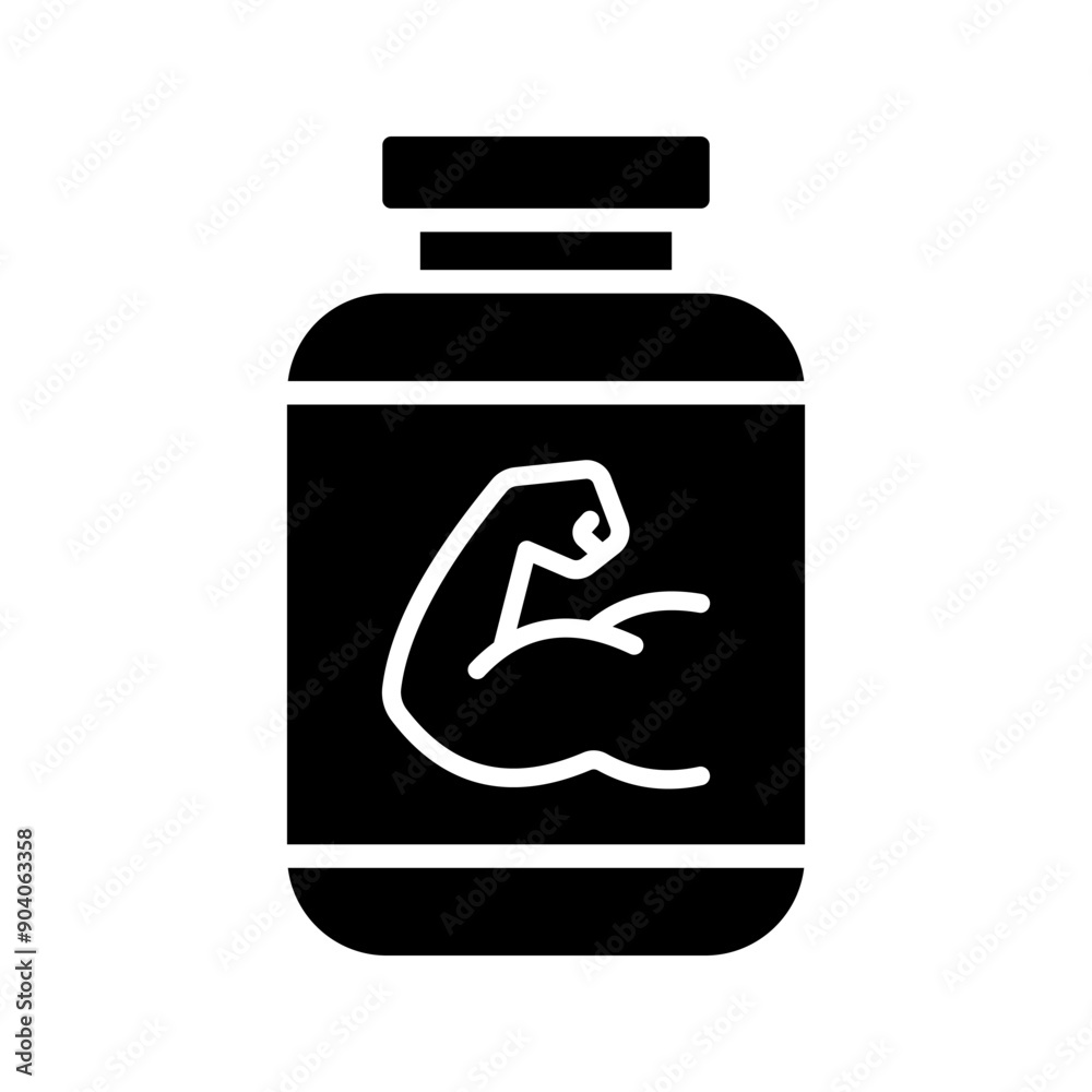 Fototapeta premium Protein jar icon Sport Nutrition color editable