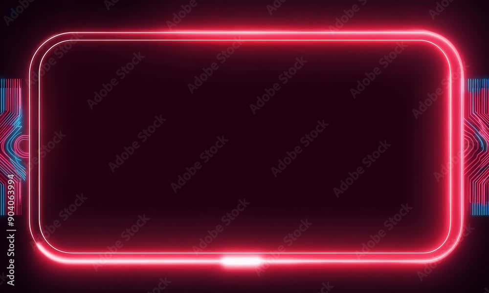 Neon Cyberpunk Frame: A vibrant, futuristic frame pulses with red and blue neon light, set against a dark background, perfect for tech, gaming, or music visuals. Neon Cyberpunk Frame: A vibrant, futuristic frame pulses with red and blue neon light, set against a dark background, perfect for tech, gaming, or music visuals.