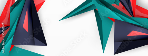 Minimal geometric abstract background. Low poly dynamic triangle design. Trendy techno business template for wallpaper, banner, background or landing