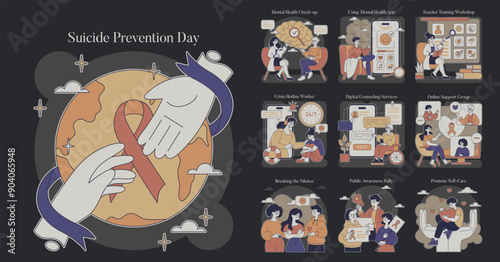 Suicide Prevention Day. Flat Vector Illustration