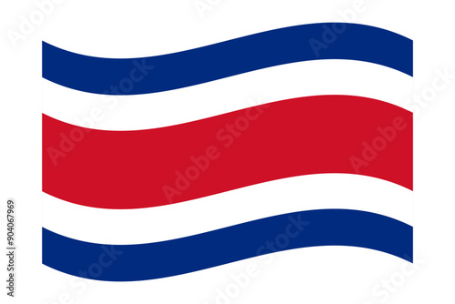 Vector illustration of wavy Costa Rica flag on transparent background © NAVIN