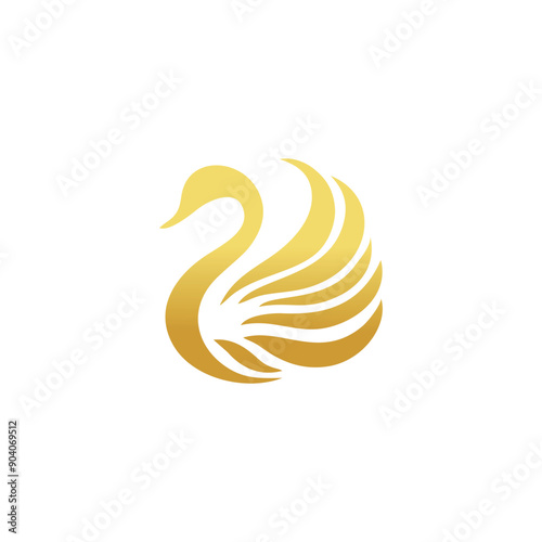Swan logo design vector icon with elegan concept