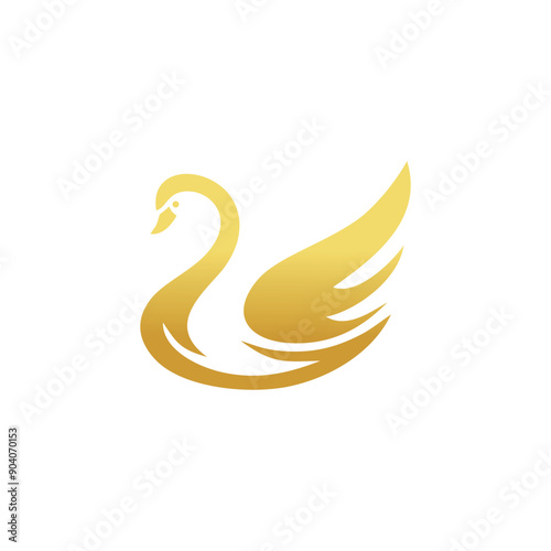 Swan logo design vector icon with elegan concept