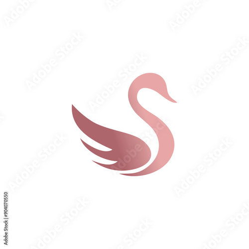 Swan logo design vector icon with elegan concept