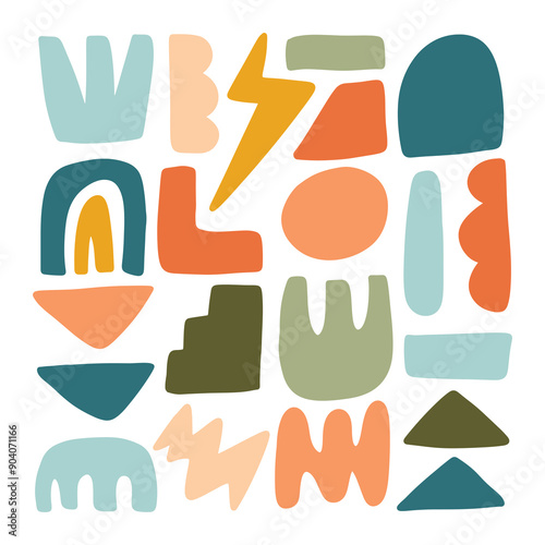 abstract shape element hand drawn vector	
