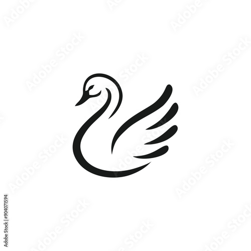 Swan logo design vector icon with elegan concept