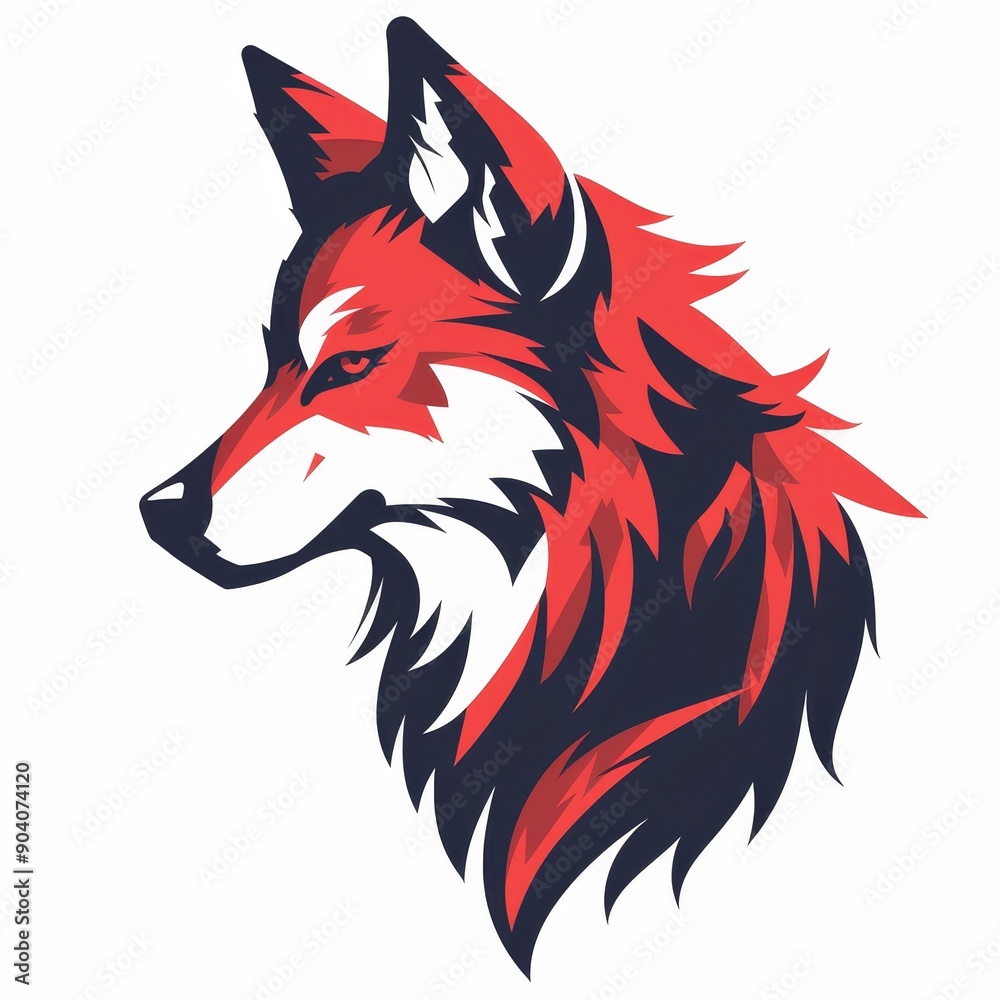 Fiery Wolf Head Illustration Fiery Wolf Head Illustration