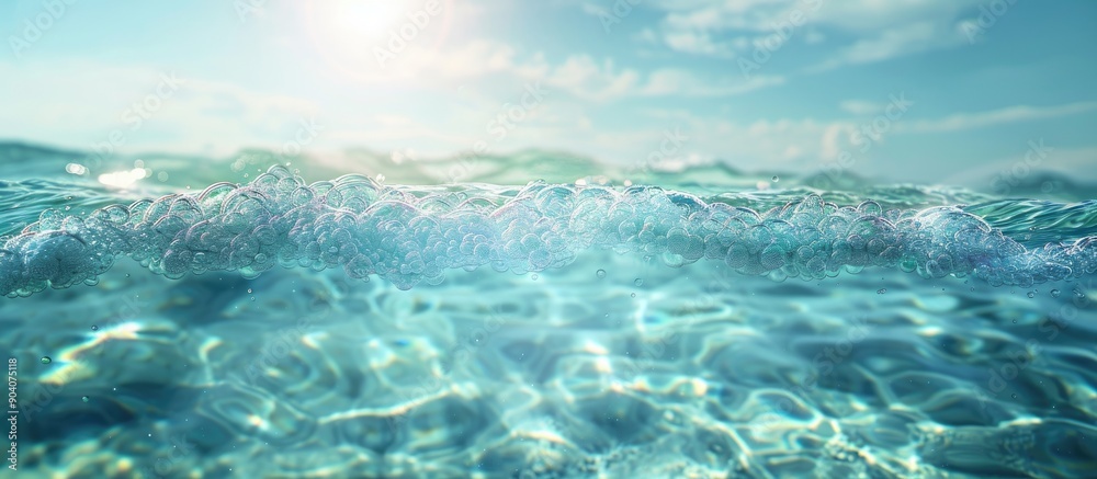 Fototapeta premium Clear water background with focus on a specific area ideal for adding text with copy space image
