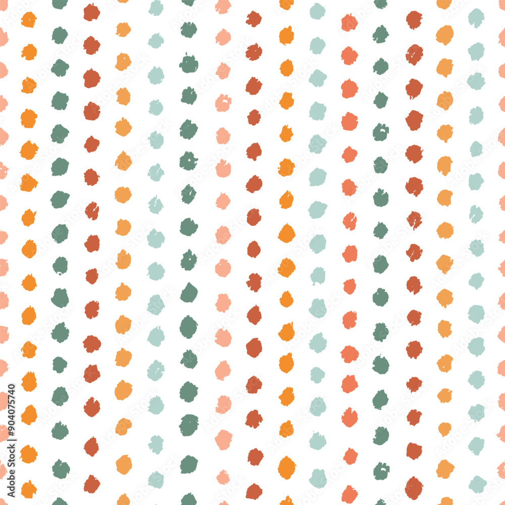 Dots pattern, paint brush strokes, grunge effect, polka dot seamless pattern for wallpaper, backgrounds, textile prints, wrapping paper, etc. Autumn palette. EPS 10 Dots pattern, paint brush strokes, grunge effect, polka dot seamless pattern for wallpaper, backgrounds, textile prints, wrapping paper, etc. Autumn palette. EPS 10