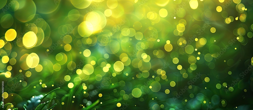 Obraz premium Green blurry background with copy space image