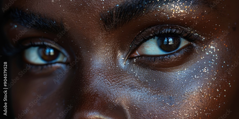 Close-Up of Sparkly Eye Makeup Close-Up of Sparkly Eye Makeup
