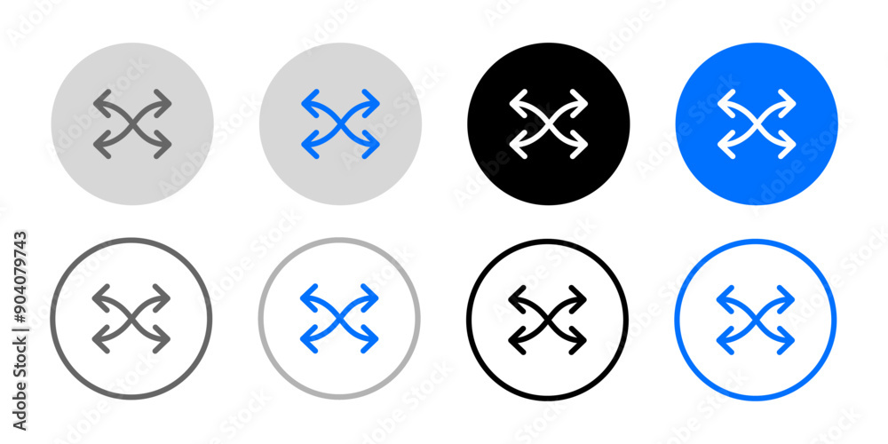 Crossed arrows icon. Next song sign. Mix symbol. Exchange arrows. Repeat path illustration. Randomize sound pictogram. Crossed arrows icon. Next song sign. Mix symbol. Exchange arrows. Repeat path illustration. Randomize sound pictogram.