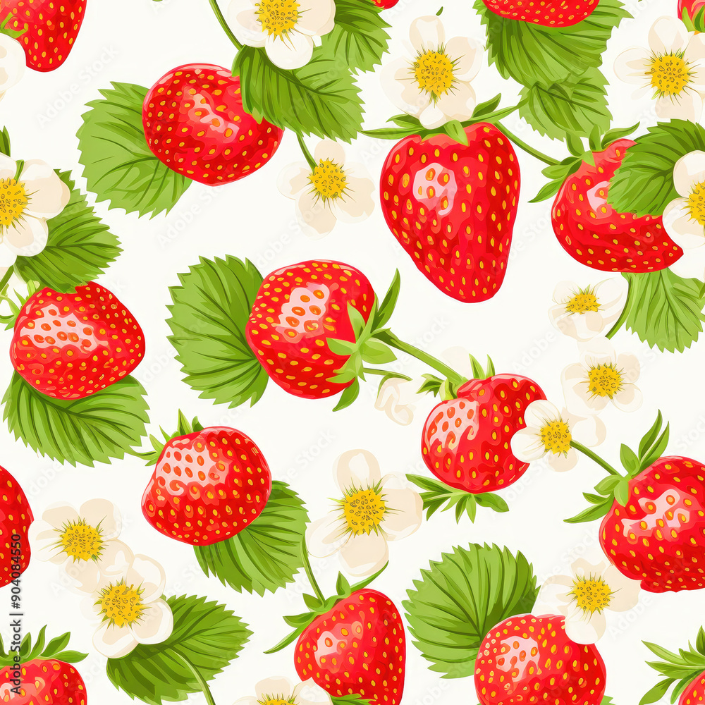 Seamless pattern background with strawberries Seamless pattern background with strawberries