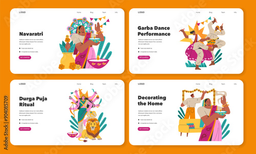 Navaratri. Flat Vector Illustration