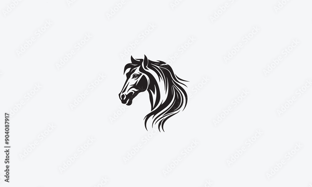 horse logo design black simple flat icon on white background horse logo design black simple flat icon on white background
