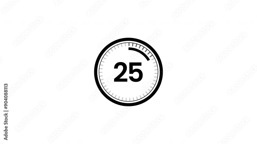 Animated countdown timer. 30 second countdown number on white background. 4k Video Animated countdown timer. 30 second countdown number on white background. 4k Video