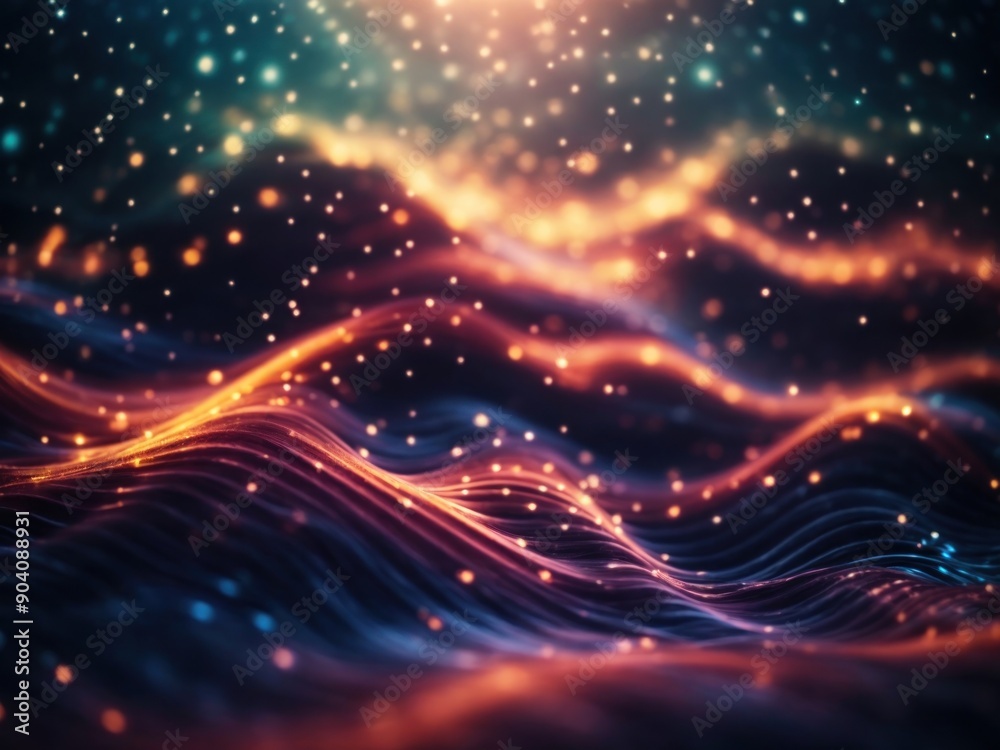 Glowing wavy background Abstract dynamic wave of particles Glowing wavy background Abstract dynamic wave of particles