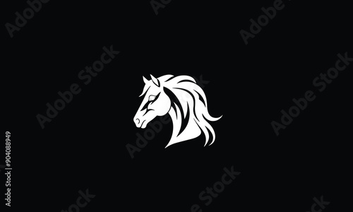 running horse logo design black simple flat icon on white background