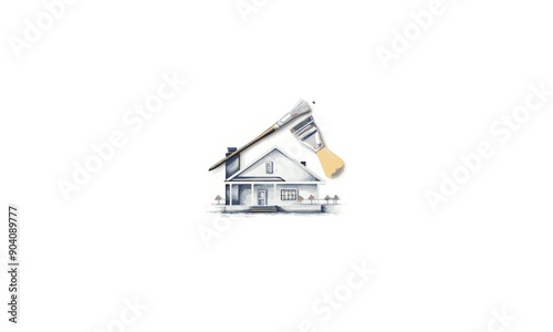 Home repairs, home painting logo on white background