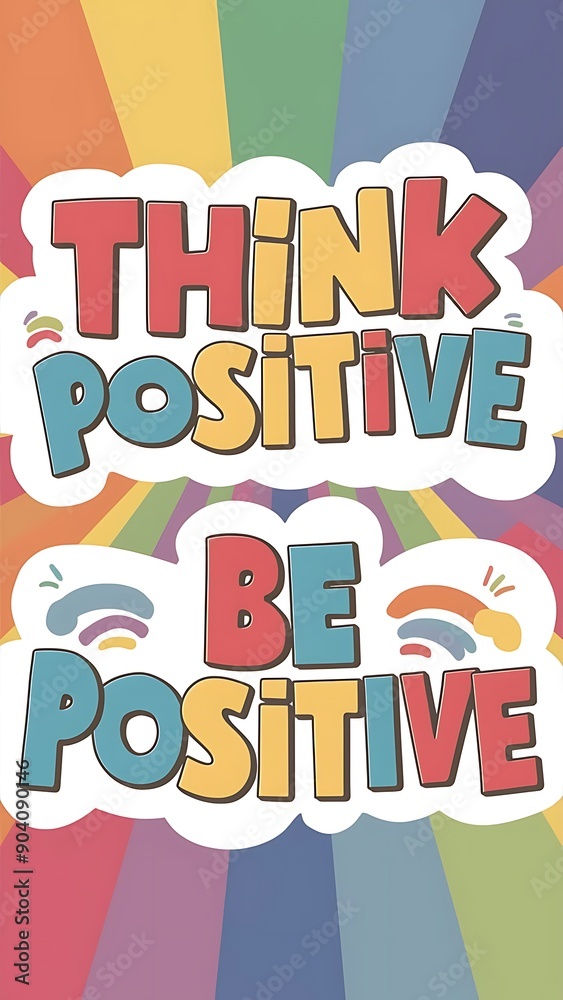 Think Positive Be Positive colorful background and text (T-shirt Design Motivational Quote, Illustration ,Typography) Think Positive Be Positive colorful background and text (T-shirt Design Motivational Quote, Illustration ,Typography)