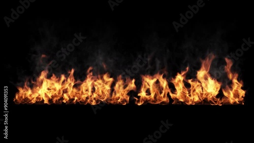 Endless Loop Fire Flame Animation with Alpha Background: Seamless and Realistic Fiery Visual Effects Simulation
