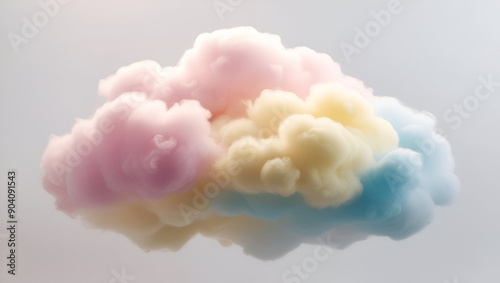 柔らかくてカラフルな綿菓子の雲。製品広告の背景