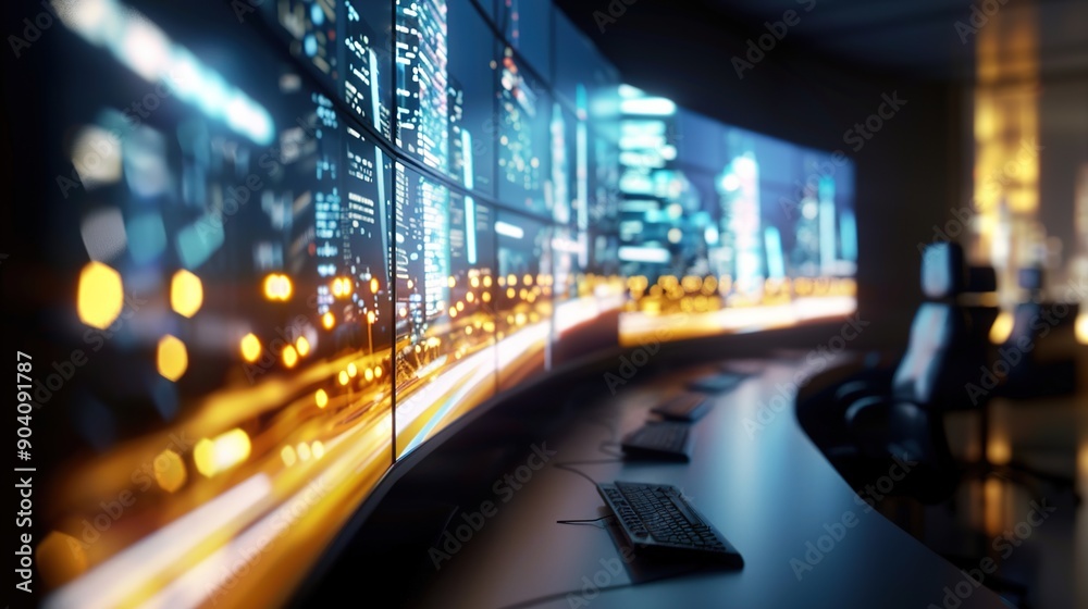Futuristic Traffic Management Hub with Holographic Interfaces for Advanced Control and Monitoring Futuristic Traffic Management Hub with Holographic Interfaces for Advanced Control and Monitoring