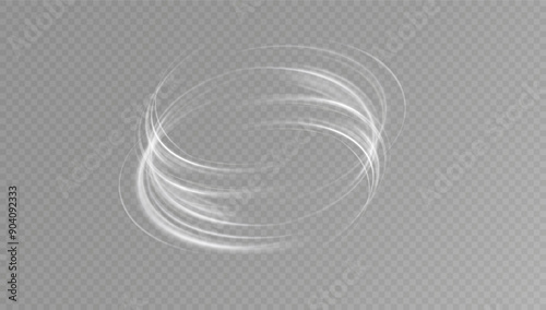 Magic spiral with sparkles.White light effect.Glitter particles with lines.Swirl effect.Texture of cold winter wind. Holiday vector snowstorm. Christmas cold snowstorm effect.Light effect.
