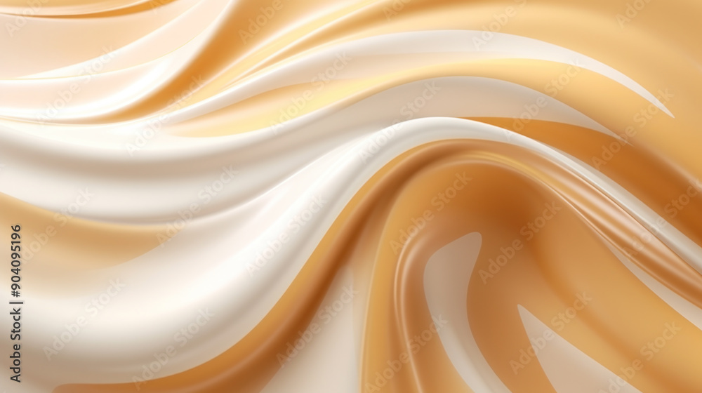 Fototapeta premium whipped cream with caramel background