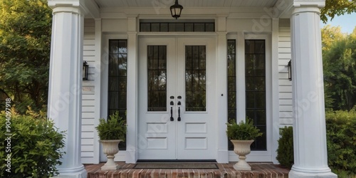 main entrance door white front door with porch exterior 