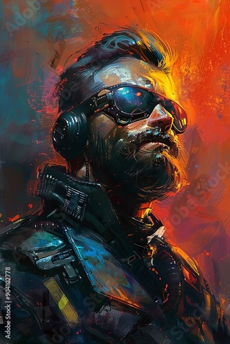 Retro style space pilot stranded on an alien planet trying to survive