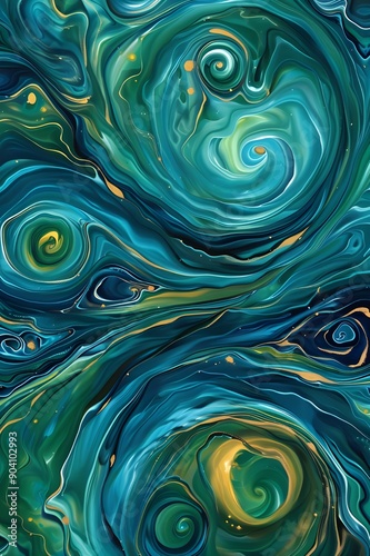 abstract wall art painting featuring swirling patterns of vibrant