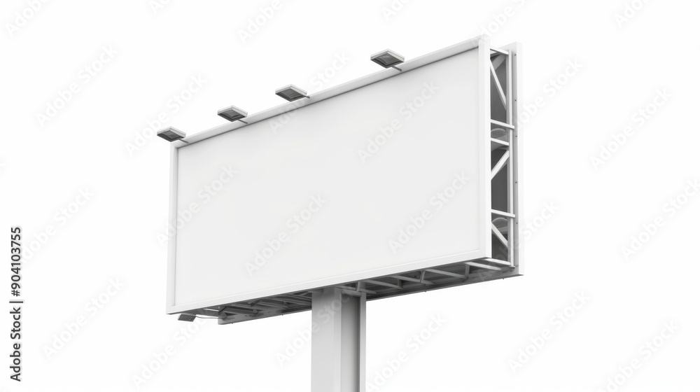 A blank white pylon sign, isolated on a white background A blank white pylon sign, isolated on a white background