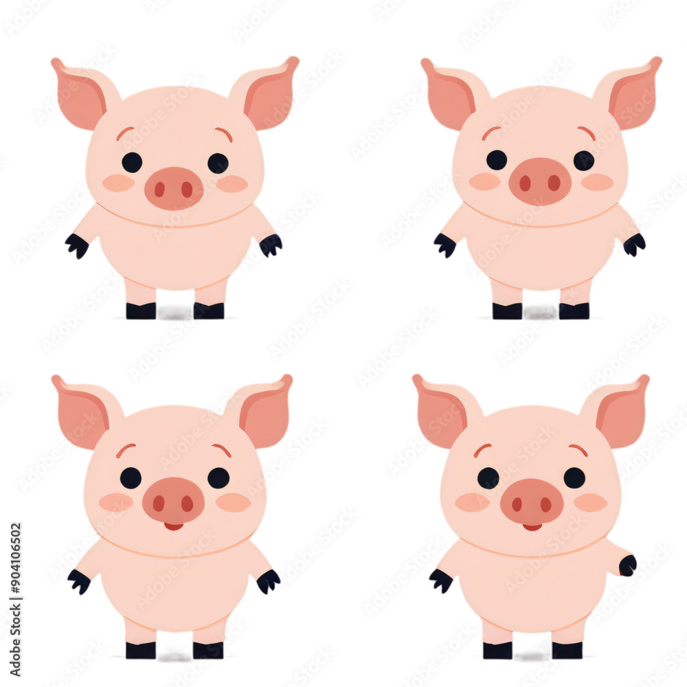 clipart of cute pig isolated