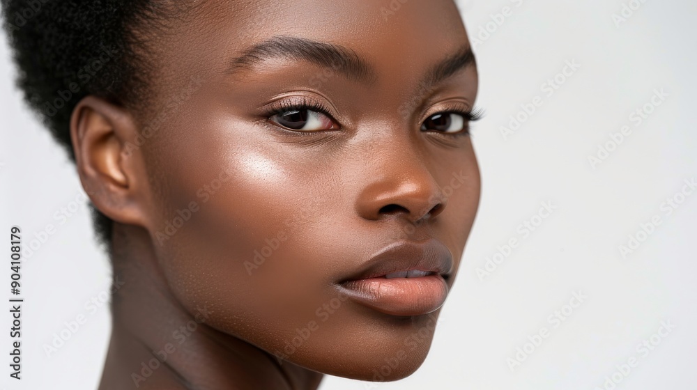 Close-up Portrait of a Young Woman with Black Hair. Close-up Portrait of a Young Woman with Black Hair.