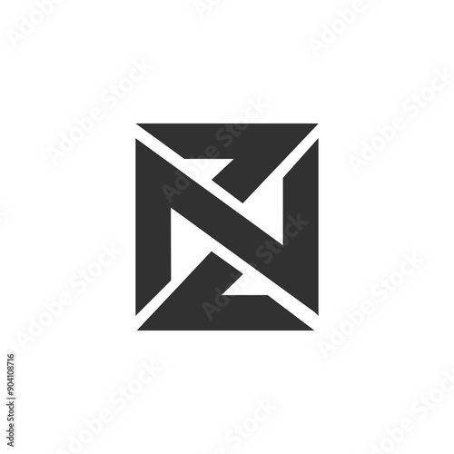 the logo consists of the letter Z and N. Abstract, outline and elegant.