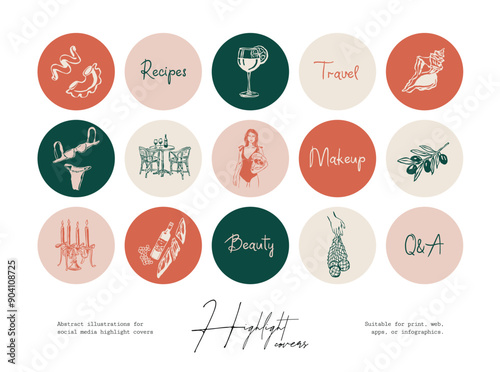 Minimalist hand drawn travel vector illustration collection. Art for postcards, branding, logo design, background.	
