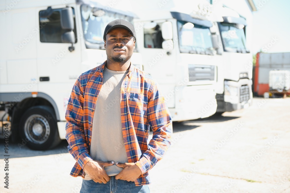 African American professional truck driver African American professional truck driver