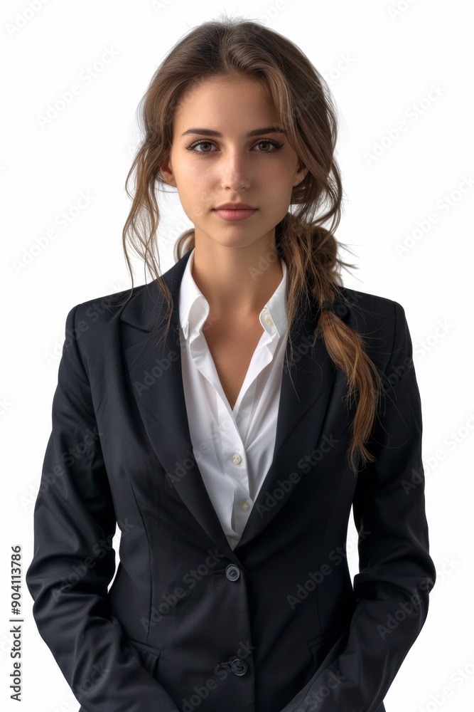 A businesswoman wearing formal suit isolated created with Generative AI A businesswoman wearing formal suit isolated created with Generative AI