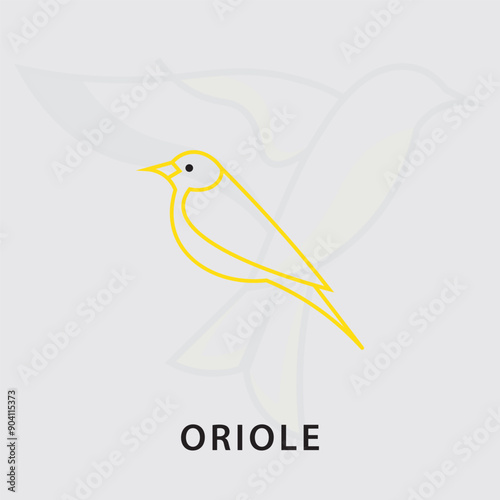 Oriole bird logo, yellow oriole logo design.
