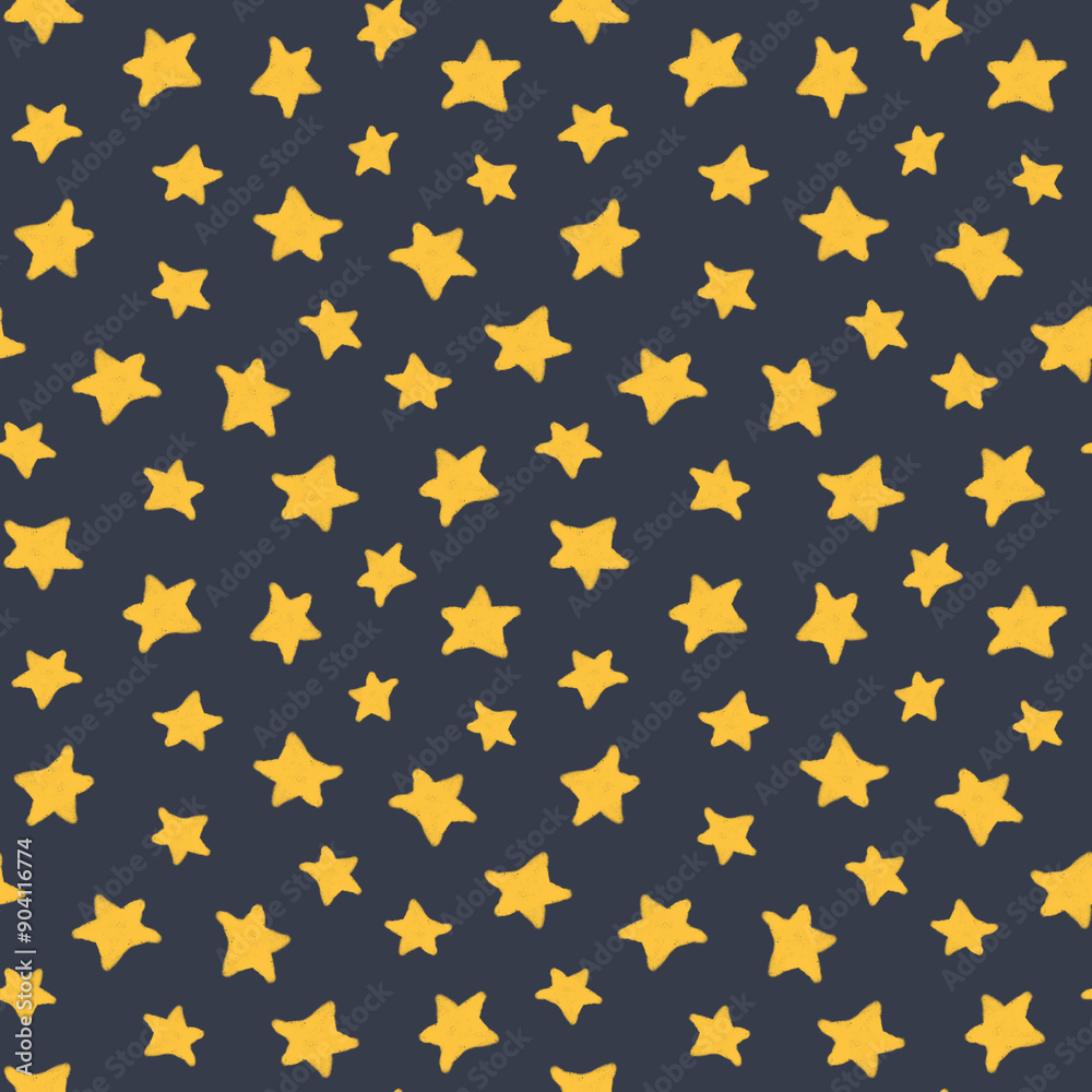 Festive star pattern. Star cute seamless pattern. Yellow bright stars on a blue background. Design for nursery and textiles, scrapbooking and covers. Festive star pattern. Star cute seamless pattern. Yellow bright stars on a blue background. Design for nursery and textiles, scrapbooking and covers.